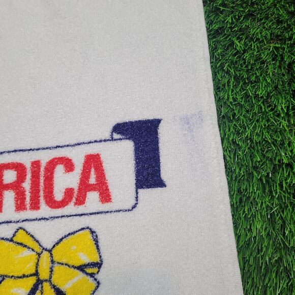 VTG 90s Operation Desert Storm Patriotic Towel Made in USA Yellow Ribbon - Picture 2 of 5